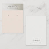 金属銀エレガント赤面ピンクイヤリングディスプレイ 名刺 (正面/裏面)