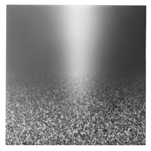 金属銀グリッター タイル (正面)