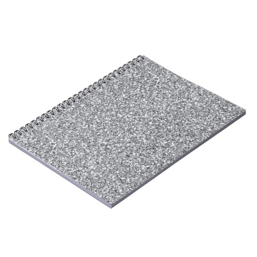 金属銀グリッター ノートブック (左側)