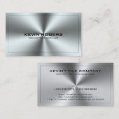 金属銀グレーステンレス鋼プリント 名刺 (正面/裏面)