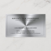 金属銀グレーステンレス鋼プリント 名刺 (裏面)