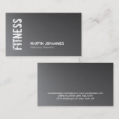 金属銀グレーフィットネスパーソナルトレーナー 名刺 (正面/裏面)