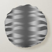 金属銀ゼブラストライプ ラウンドクッション (裏面)