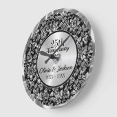 金属銀ダマスク ラージ壁時計 (傾斜)