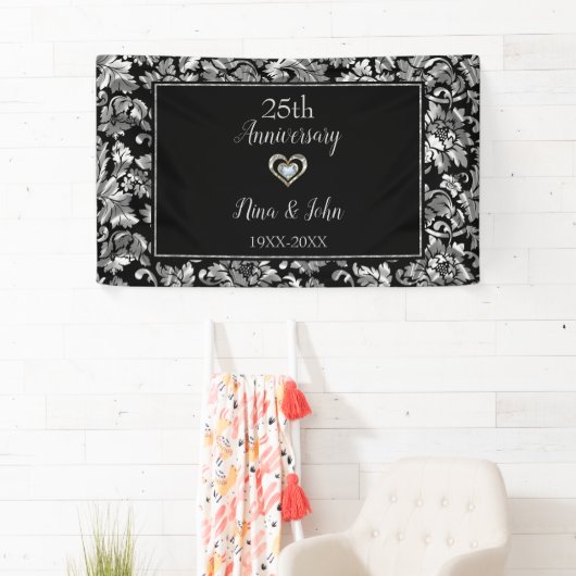 金属銀ダマスク 横断幕 (インサイチュ)