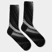 金属銀ブラック銀河系山形ライン ソックス (右)
