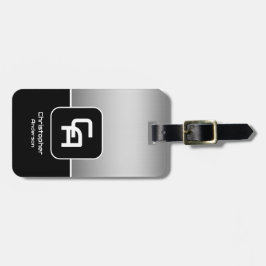 金属銀モノグラム ラゲッジタグ