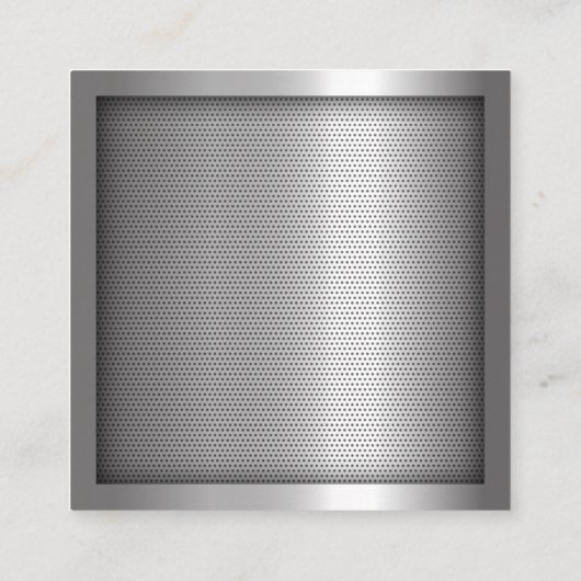 金属銀光沢グリルパターン スクエア名刺 (裏面)