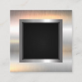 金属銀光沢縁ど | ブラックメッシュ スクエア名刺 (裏面)