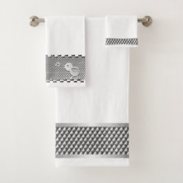 金属銀工業パターン バスタオルセット