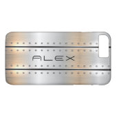 金属銀幾何学的モダンデザイン Case-Mate iPhoneケース (裏面(横))