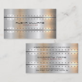 金属銀幾何学的男らしデザイン 名刺 (正面/裏面)