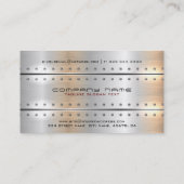 金属銀幾何学的男らしデザイン 名刺 (裏面)