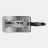 金属銀幾何男らしデザイン ラゲッジタグ (裏面横)