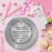 金属銀曼荼羅25周年記念テンプレート ペーパープレート (パーティー)