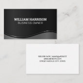 金属銀波バックグラウンド 名刺 (正面/裏面)