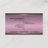 金属銀灰色ほこりっぽいピンクの目を引くモノグラム 名刺 (裏面)