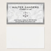 金属銀縁ど |大理石背景 |法律 (正面&裏面)