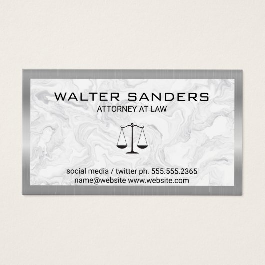 金属銀縁ど |大理石背景 |法律 (正面)