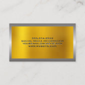 金属銀縁ど |金ゴールドの輝きの背景 名刺 (裏面)