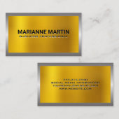 金属銀縁ど |金ゴールドの輝きの背景 名刺 (正面/裏面)