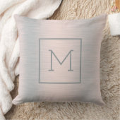 金属銀背景モノグラム クッション (ブランケット)