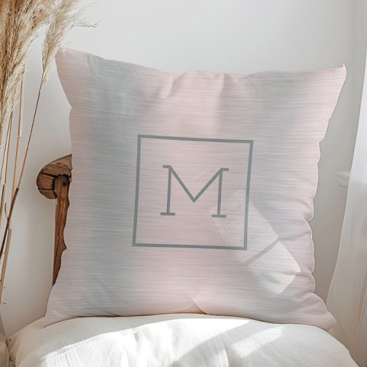金属銀背景モノグラム クッション