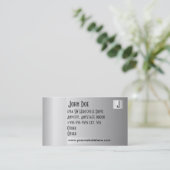 金属銀製の名刺 名刺 (スタンド正面)