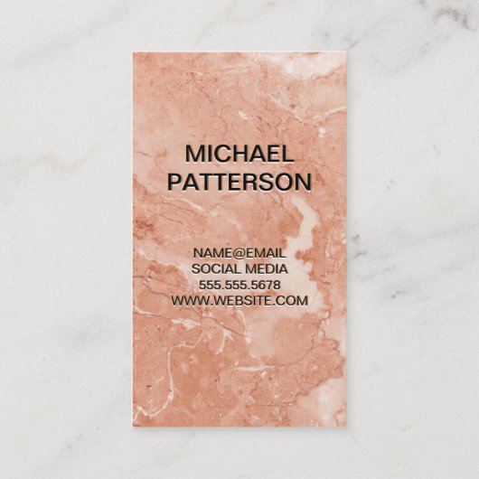 金属銀金ゴールドバナーモノグラム |大理石 名刺 (裏面)