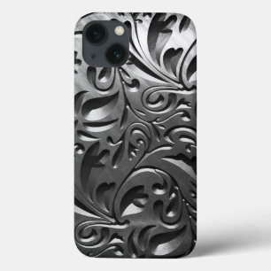 金属銀金属彫刻抽象芸術鋼 iPhone 13ケース