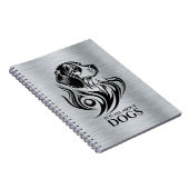 金属銀黒装飾用ビーグルヘッド ノートブック (右側)