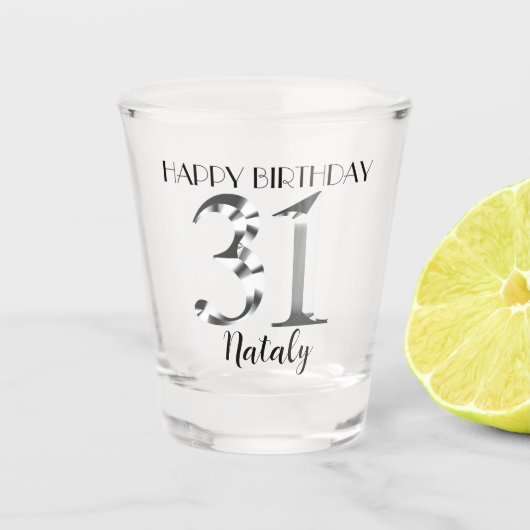 金属銀31期誕生日ショットグラス ショットグラス (正面)