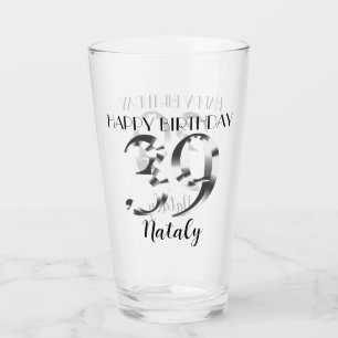 金属銀39歳の誕生日 タンブラーグラス