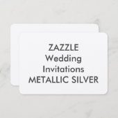 金属銀5" x 3.5インチ結婚式招待状 招待状 (正面/裏面)