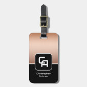 金属銅モノグラム ラゲッジタグ (正面縦)