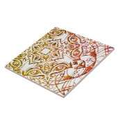 金属銅ルックキャットアートマンダラクールセラミック タイル (側面)