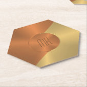 金属銅及び金ゴールドテクスチャ幾何学的デザイン ペーパーコースター (アングル)