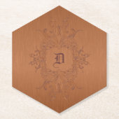 金属銅褐色ブラシ仕上げアルミニウムルックマウス ペーパーコースター (正面)