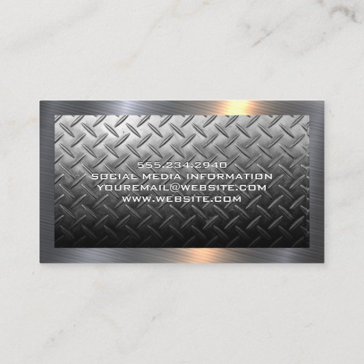 金属鋼プレート |建築懸命ハットロゴ 名刺 (裏面)