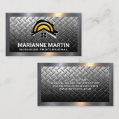 金属鋼プレート |建築懸命ハットロゴ 名刺 (正面/裏面)