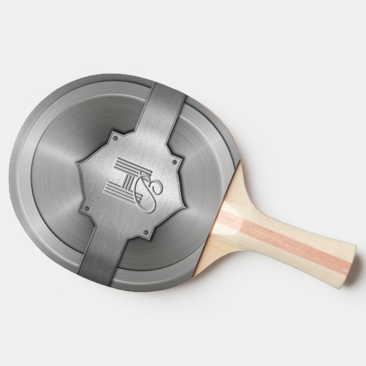 金属鋼彫刻トロムペロエイルモノグラム 卓球ラケット (横)