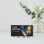 金属鋼材溶接サービス溶接機 名刺 (スタンド正面)