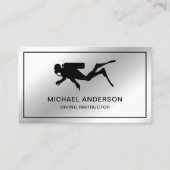 金属鋼銀スキューバダイビングインストラクター 名刺 (正面)