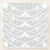 金属鎖パターン ガラスコースター (裏面)