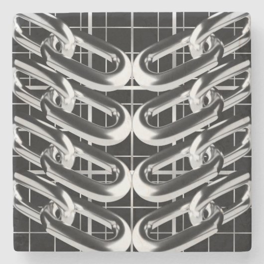 金属鎖パターン ストーンコースター (正面)