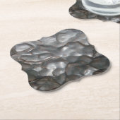 金属隕石の岩 ペーパーコースター (アングル)