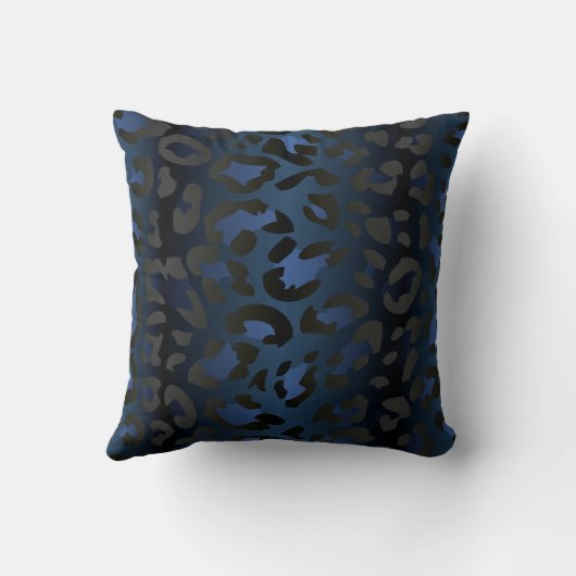 金属青いヒョウの皮の枕 クッション (裏面)