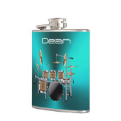 金属青い音楽フラスコで置かれるクールな石のドラム フラスク (左)