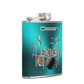 金属青い音楽フラスコで置かれるクールな石のドラム フラスク (右)