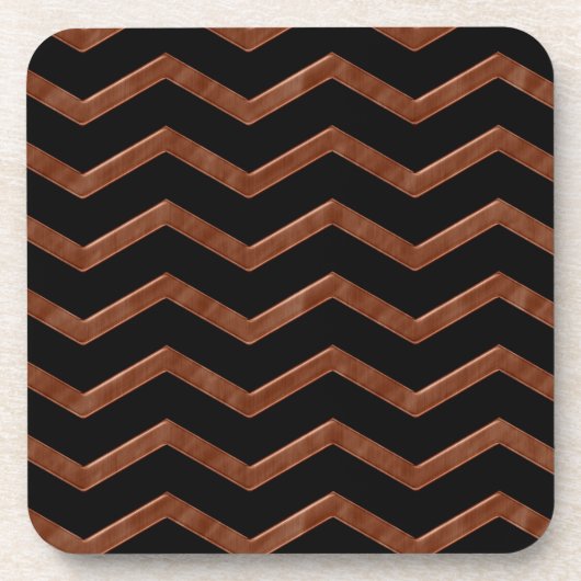 金属青銅ジグザグパターン コースター (正面)